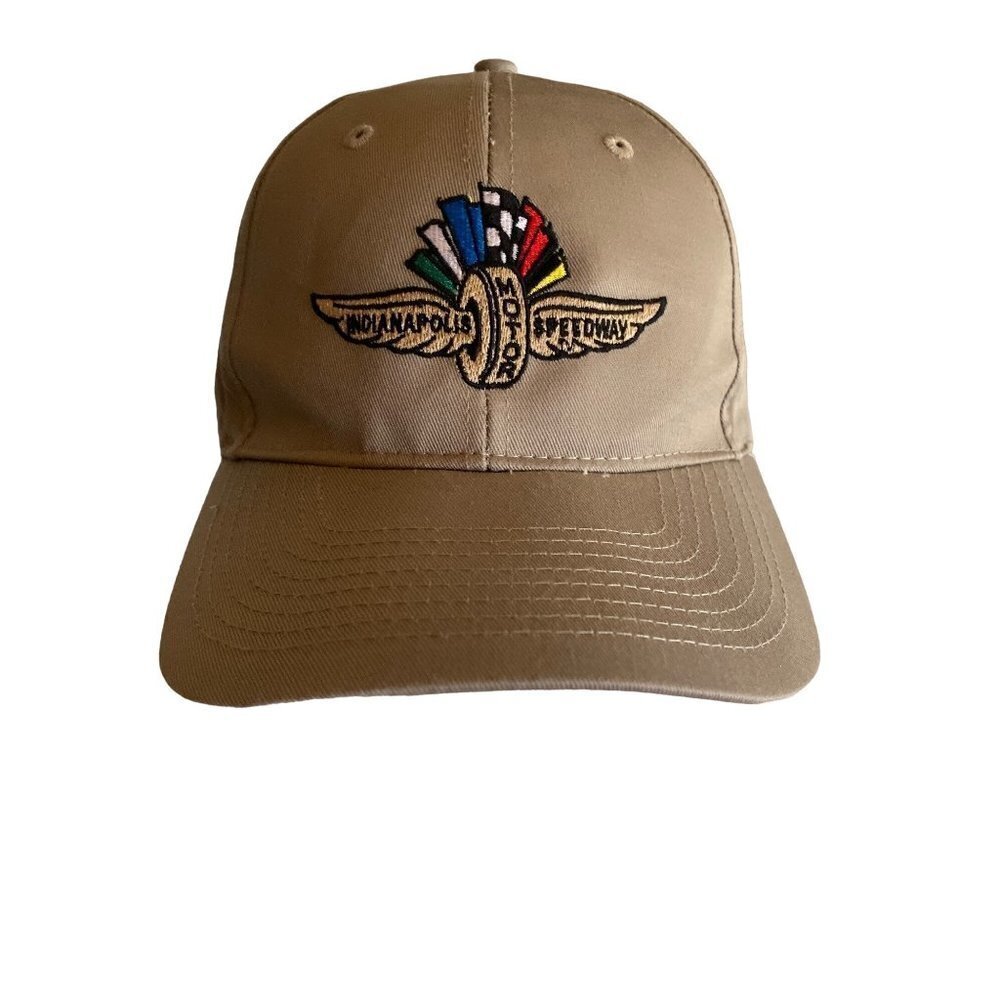 Indianapolis 500 Embroidered Logo Khaki Hat Cap Adjustable